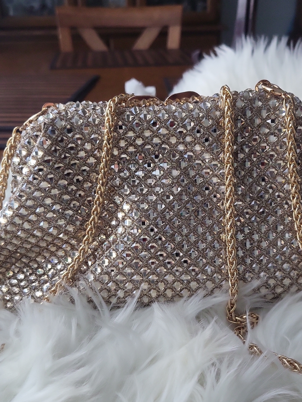 Gold Rhinestone Evening Bag
